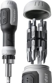 13-in-1 Ratcheting Screwdriver Set Tool All in One, [Built to Last] Screw Driver Set Kit, Flat Head, Philips, Torx, Hex, Square, Repair Kit