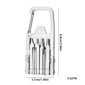 13 In 1 Multi-function Gadgets Stainless Steel Combination Tools, Mobile Phone Holder, Folding Outdoor, Bottle Opener, Screwdriver, Hiking Buckle